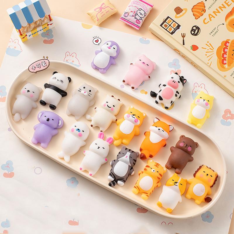 Кавайные лежащие животные Моти Сквиши Игрушки Шарики для снятия стресса Мягкая Забавная Сенсорная Сжималка Фиджет Игрушка Для Взрослых Детей Сувениры на Вечеринку