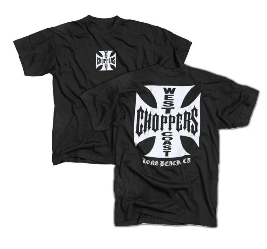West Coast Chopper 2 Sides Graphic Black T-shirt, Summer Unisex T Shirt Unisex T-Shirt