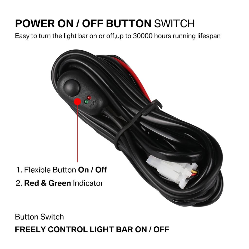 Автомобильный светодиодный жгут проводов 40A реле включения-выключения водонепроницаемый переключатель для внедорожных транспортных средств, лодок, кораблей, автомобилей комплект жгута проводов