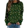 Модные женские рождественские принты для вечеринок с круглым вырезом и длинными рукавами, топы с головкой