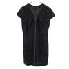 Платье-комбинезон с короткими рукавами-фонариками и молнией, черное, женское, б/у