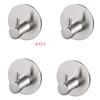 Держатель для полотенец 4 шт./компл. Самоклеящийся настенный крючок для ванной комнаты для халата, настенная вешалка из матовой нержавеющей стали, вешалка для полотенец 5 см