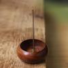 Solid Wood Incense Holder Ash Catcher Bowl Shape Incense Burner for Incense Insert Sticks Meditation Yoga Living Room Tea House