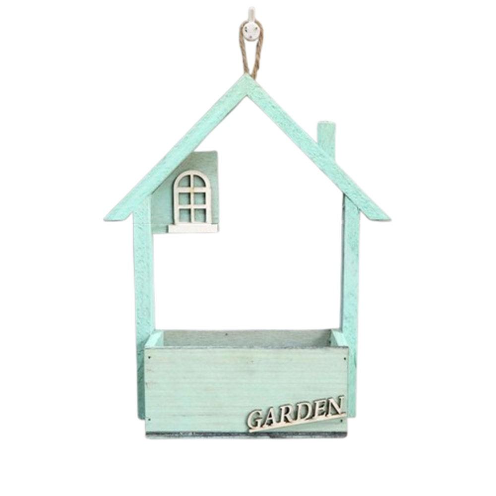 Wooden Pendants Wall Hanging Flower Basket Wall Mounted Artificial Flower Display Stands  Outdoor