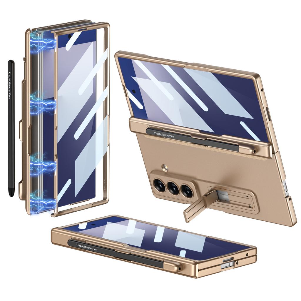Чехол для мобильного телефона Samsung Fold7 Магнитный складной Полная защита Слот для ручки Подставка Zfold7 Чехол Пленка Защитный рукав