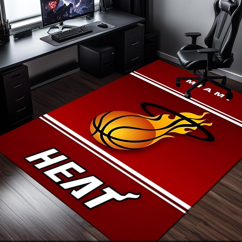 Heat Miami Team Spirit Rug Office Carpet Non-Slip Mat, Chair Rug Floor Covering for Gaming, Bedroom, Living Room , Home Decor Christmas Gift