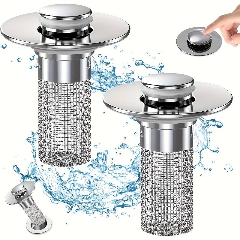Stainless Steel Pop-Up Sink Drain Strainer - Removable Basket for Bathtub & Shower, Hair Catcher & Clog Preventer