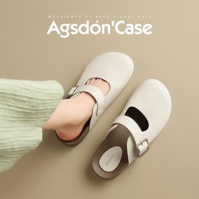 Августин сумка голова полушлепанцы женские 2025 новый летний носить одна педаль плоская подошва беременные женщины Мэри Джейн одинарная обувь