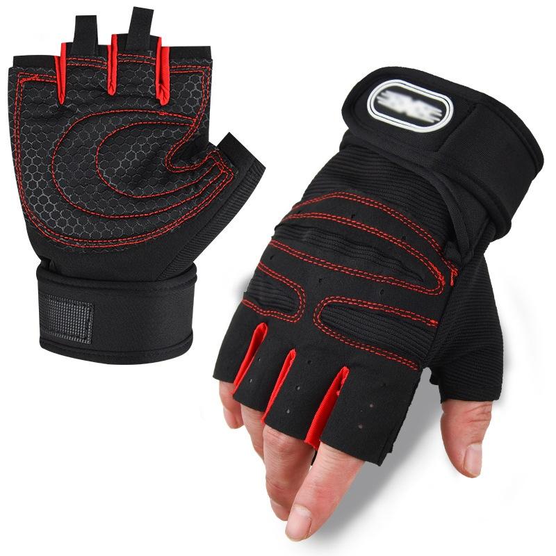 1 Pair Gym Gloves for Men Women Fitness Weight Lifting Wristband Body Building Training Breathable Sports Exercise Cycling Glove 6