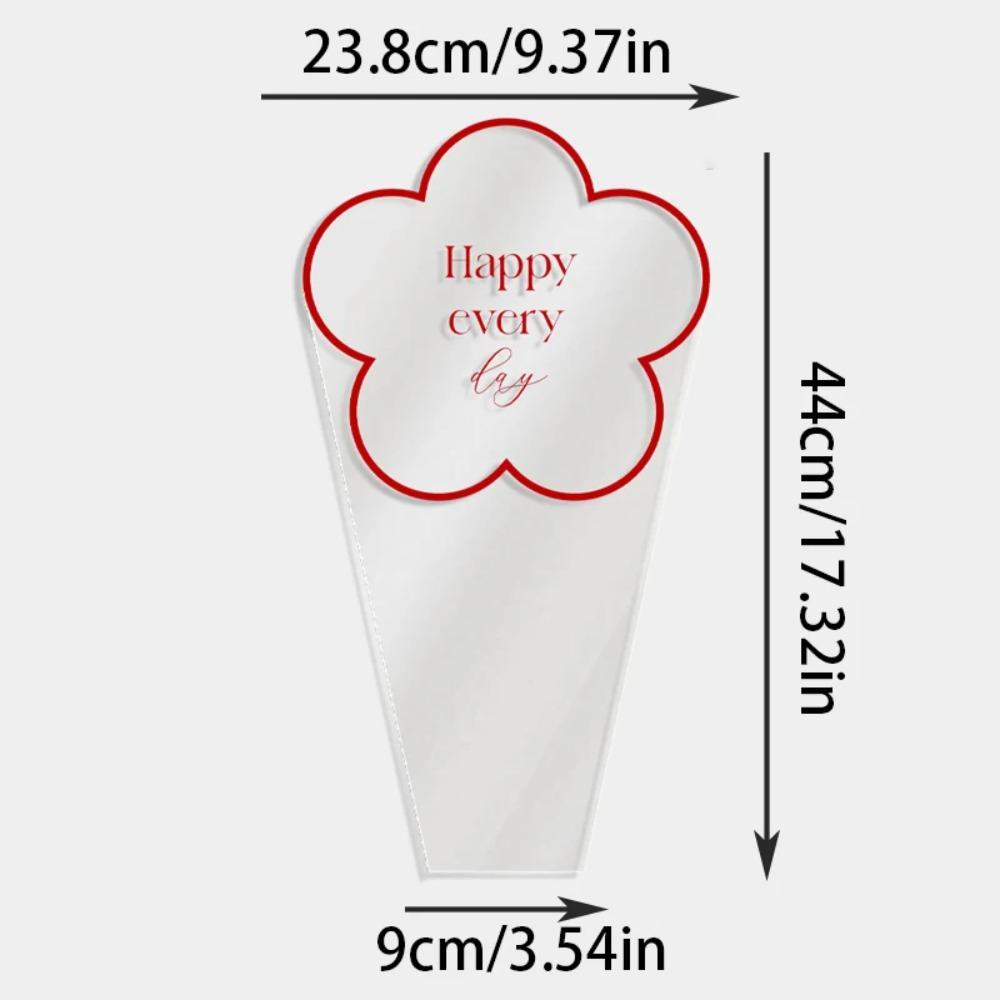 50 шт. Целлофановая упаковка для цветов, пластиковые пакеты в форме цветка, пакет для упаковки букетов