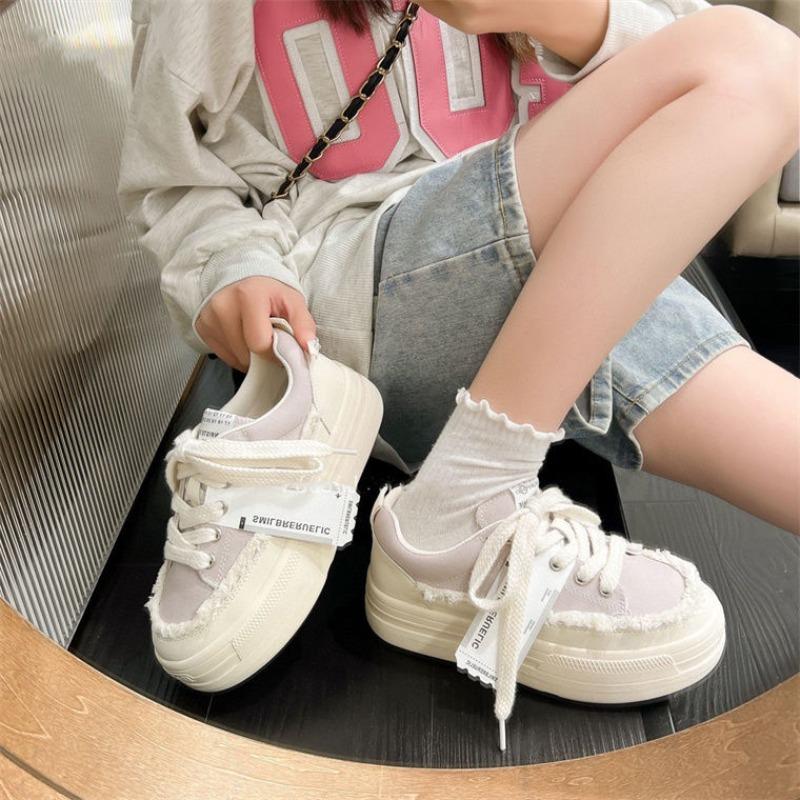 Белая парусиновая обувь на низкой высокой платформе, черная женская обувь, женская обувь на шнуровке, вулканизированная, дешевая, хлопковая, для ходьбы, распродажа, дизайнерская обувь