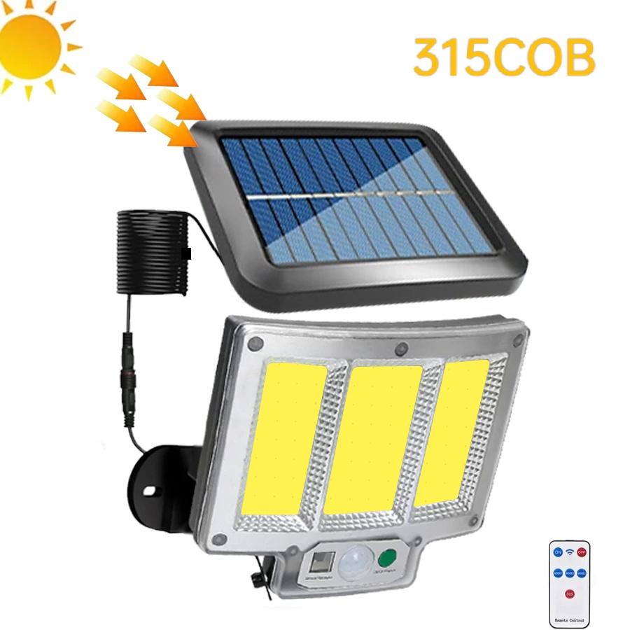 315COB солнечные фонари уличный настенный светильник с датчиком движения пульт дистанционного управления IP68 водонепроницаемый сад уличный дом аварийный La