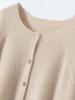 2025 Women's Cashmere Round Neck Cardigan: Solid Color, Loose Knit, Long Sleeve