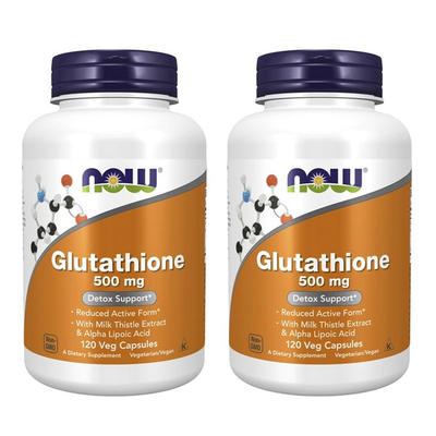 Now Foods Глутатион 500 мг Вегетарианские капсулы, 120 таблеток, 2 упаковки