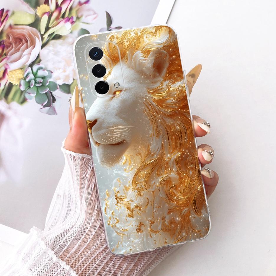 Чехол для Oppo A74 5G CPH2197 CPH2263 Милый Лев Модный Расписной Чехол Мягкий Силиконовый Чехол для Oppo A74 A 74 OppoA74 5G Чехлы Сумки