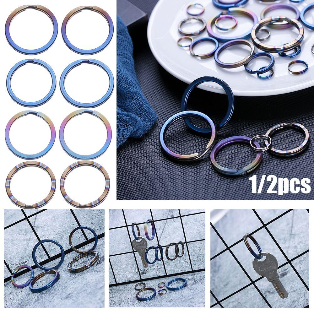 1/2pcs 10~32mm Titanium Alloy Circle Clip Key Ring Portable Holder EDC Keychain Keyring Buckle