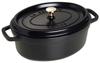 Staub Cocotte Oval Black Large Hand Cast Enamel Pot IH Compatible Japanese La Cocotte Oval "Pico 29cm" [Authorized Product] 40509-315