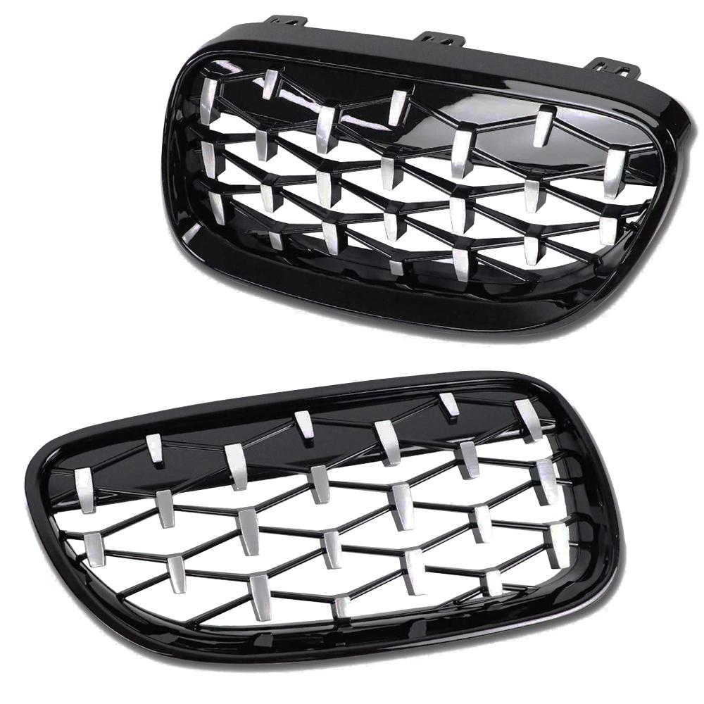 Передняя решетка капота, решетка Diamond Meteor Grill для BMW 3 серии E92 E93 Coupe 2006-2010, хромированный глянцевый черный экстерьер