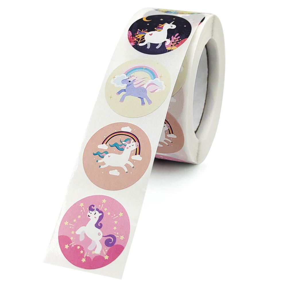 100-500pcs Reward Stickers for Kids Unicorn Cartoon Design Easy Carried Incentive Sticker Supplies for Teachers,Party Bags Decor