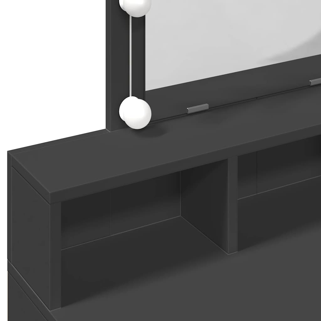 Makeup Table with LED Lighting Black 80 x 41 x 144.5 cm