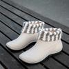 Fashion Ankle Boots for Women New Waterproof Low Top Rain Shoes Women Slip Resistant Fashion with Cotton Rain Boots Women Rubber Shoes