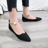 Универсальные женские туфли на плоской подошве, новый стиль 2024 года, черная осенняя популярная обувь, модные удобные туфли на резиновой подошве для весны
