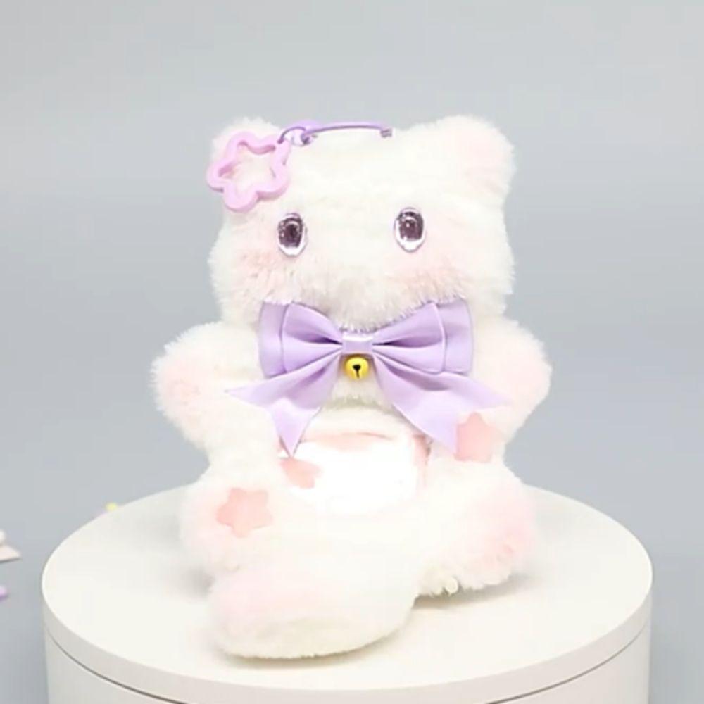 Cartoon Cat Anime Pins Display Base Plush Badge Decoration Tray Cute Badge Holder Fans Chasing