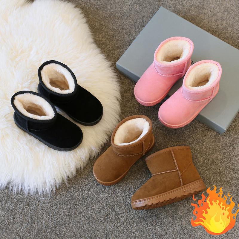 TWINFLAMES Winter Children Boy Girl Reverse Velvet Short Snow Boots Baby Warm Plush Shoes Kids Snow Boots Otton Shoes