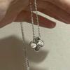 New Light Luxury Wind Senior Sense Laser Four-Leaf Clover Titanium Steel Necklace Female Lucky Grass Collarbone Chain
