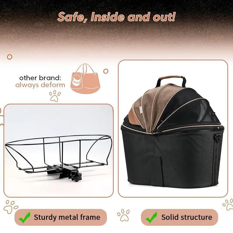 Comfortable Padded Dog Rear Bicycle Basket Pet Commuter Seat Basket for Rear of Bicycle Easy to Install