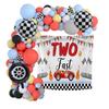 Racing Themed Birthday Party Balloon Boy Set With Background Cloth Baby Shower Venue Decoration