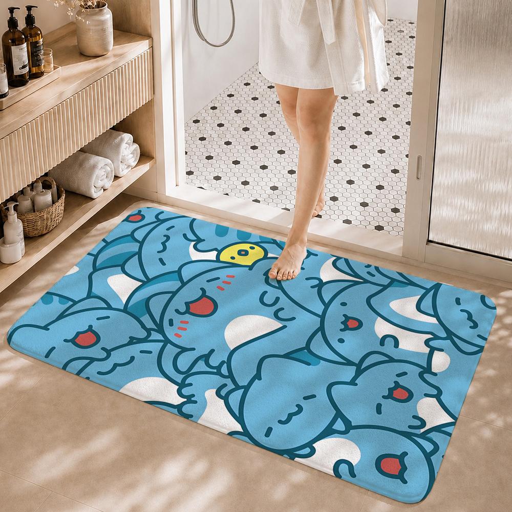 Cute Character B-Bugcat Capoo Floor Mat Non-Slip Absorbent Floor Mat Decorative Rug for Home Bathroom Bedroom Entryway