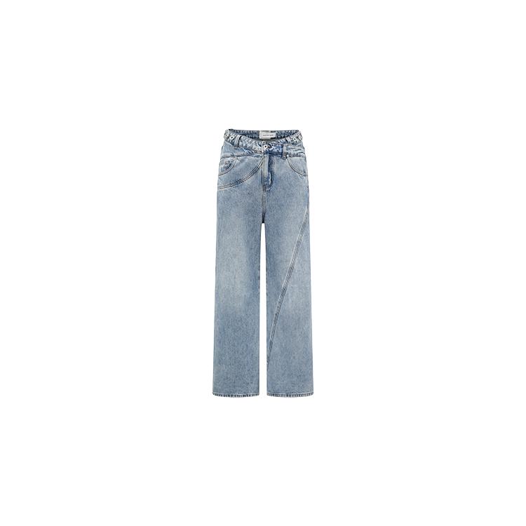 Feng Chen Wang SS24 Jeans Unisex Blue FUS17TR02