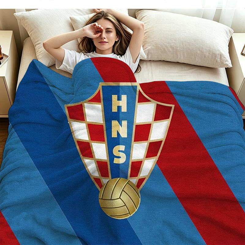 Hrvatski nogometni savez HNS Print Flannel Blanket High Quality Warm Comfortable Cover for All Seasons Perfect for Gifts Home Decor