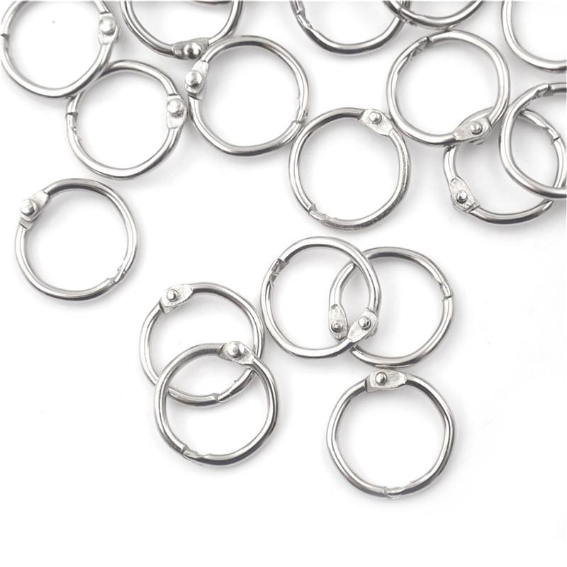 50 Pcs Staple Book Binder 20Mm Outer Diameter Loose Leaf Ring Keychain