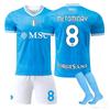 2025-26 SSC Napoli Домашний #8 MCTOMINAY Спортивный Тренировочный Комплект Футбольной Формы с Носками Подростки Дети Взрослые Футбольные Комплекты