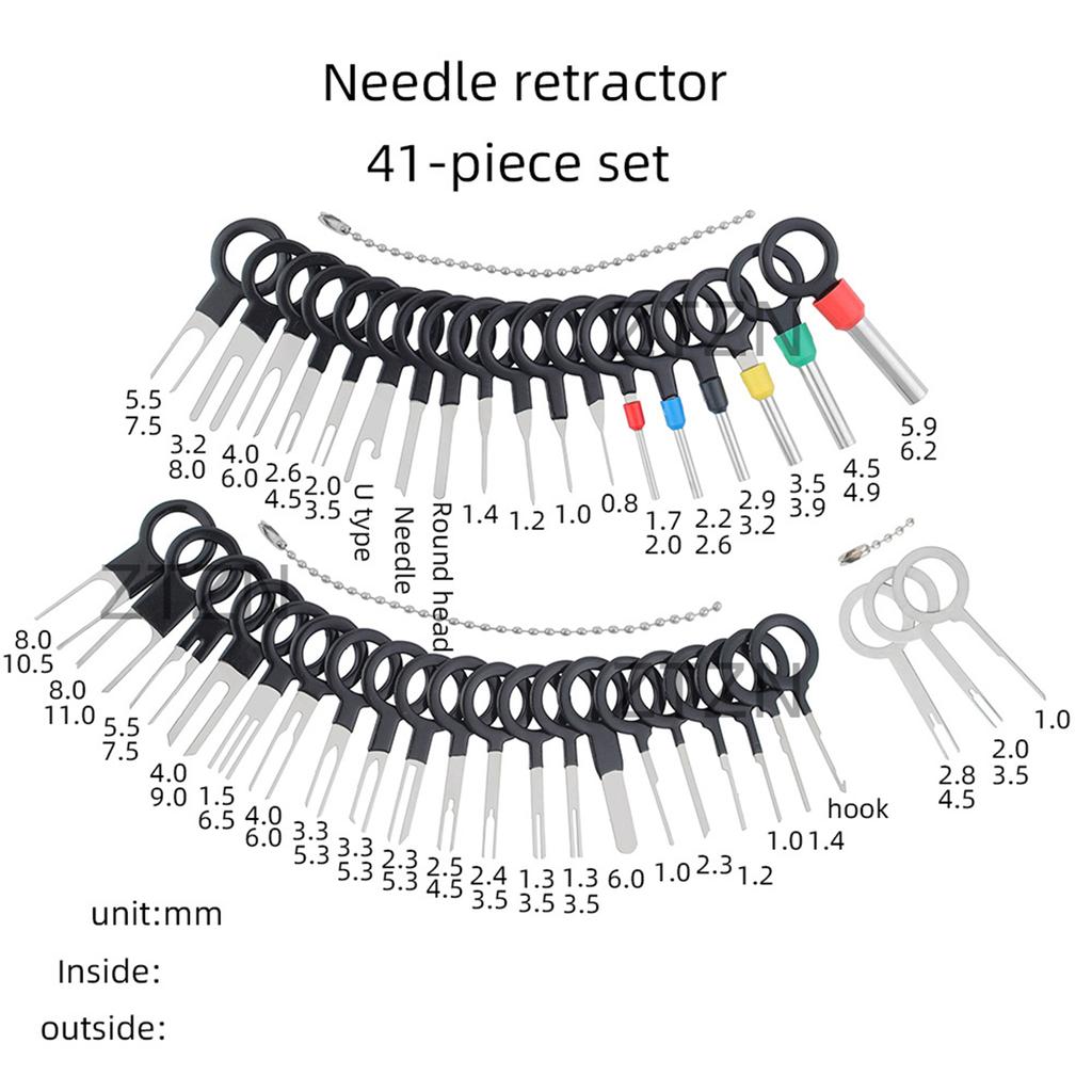 82PCS Car Terminal Removal Kit Wiring Crimp Connector Puller Repairing Tool Auto Electrical Wire Crimp Connector Needle