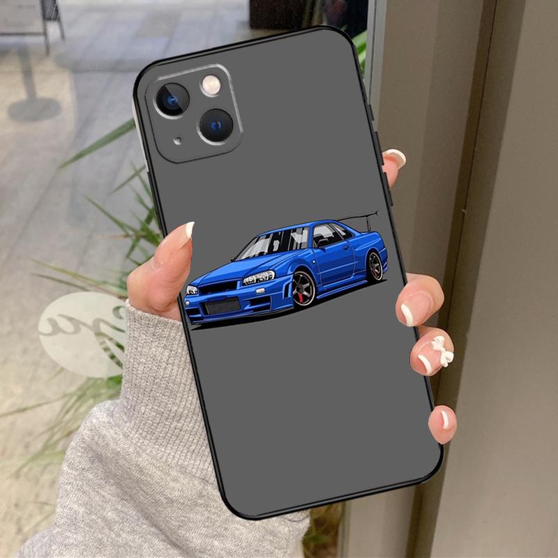 Спортивный автомобиль JDM Дрифт Чехол Для iPhone 17 Air 16 15 14 13 11 12 Pro Max Plus 12 13 Mini 16e 17 Pro Max Задняя крышка