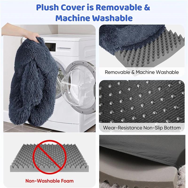 Квадратная собачья кровать, плюшевая собачья кровать, зимняя утолщенная подстилка, диван для сна, съемная подстилка для собак, квадратная будка для маленьких и больших собак