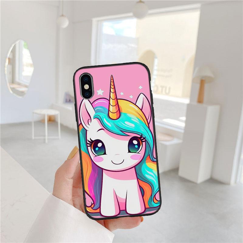 IX6 Мультяшный Единорог Новый Роскошный Чехол для Телефона для Xiaomi Mi POCO C50 C51 C55 C65 X6 F6 F5 M6 C75 A1 A2 A3 5X 6X Lite Pro