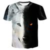New Animal Wolf 3D Printed Short Sleeved T-shirt Men's Top T-shirt