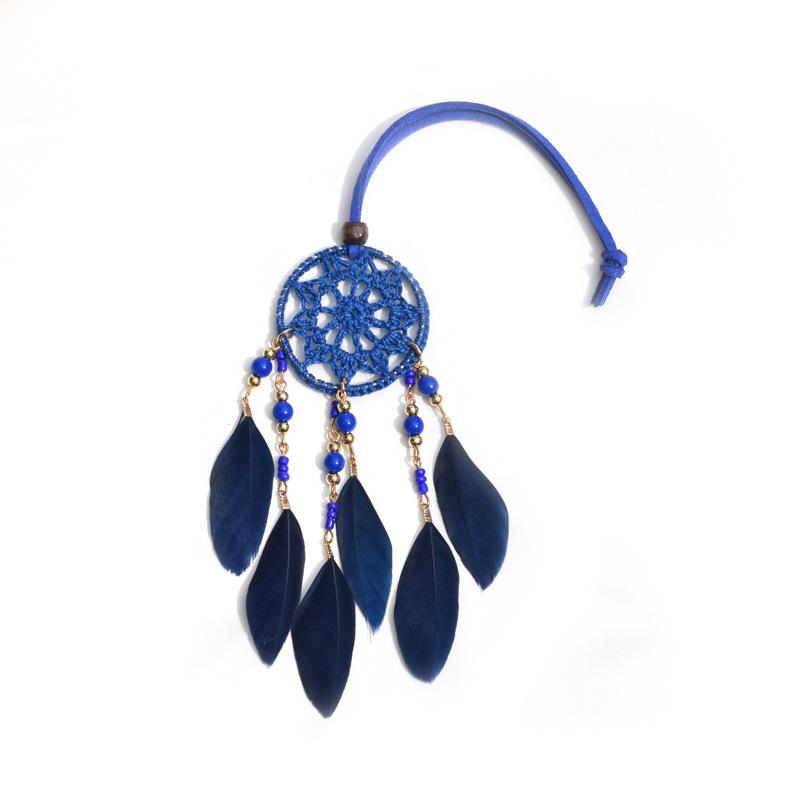 Wind Chime Feather Dream Catcher Pendant - Handcrafted Ornament for Home & Car Decor M291