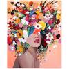 Peinture Par Numéros - Flower Girl - 40x50 Cm - Inclus : Peintures Et Pinceaux - Pour Tous Niveaux
