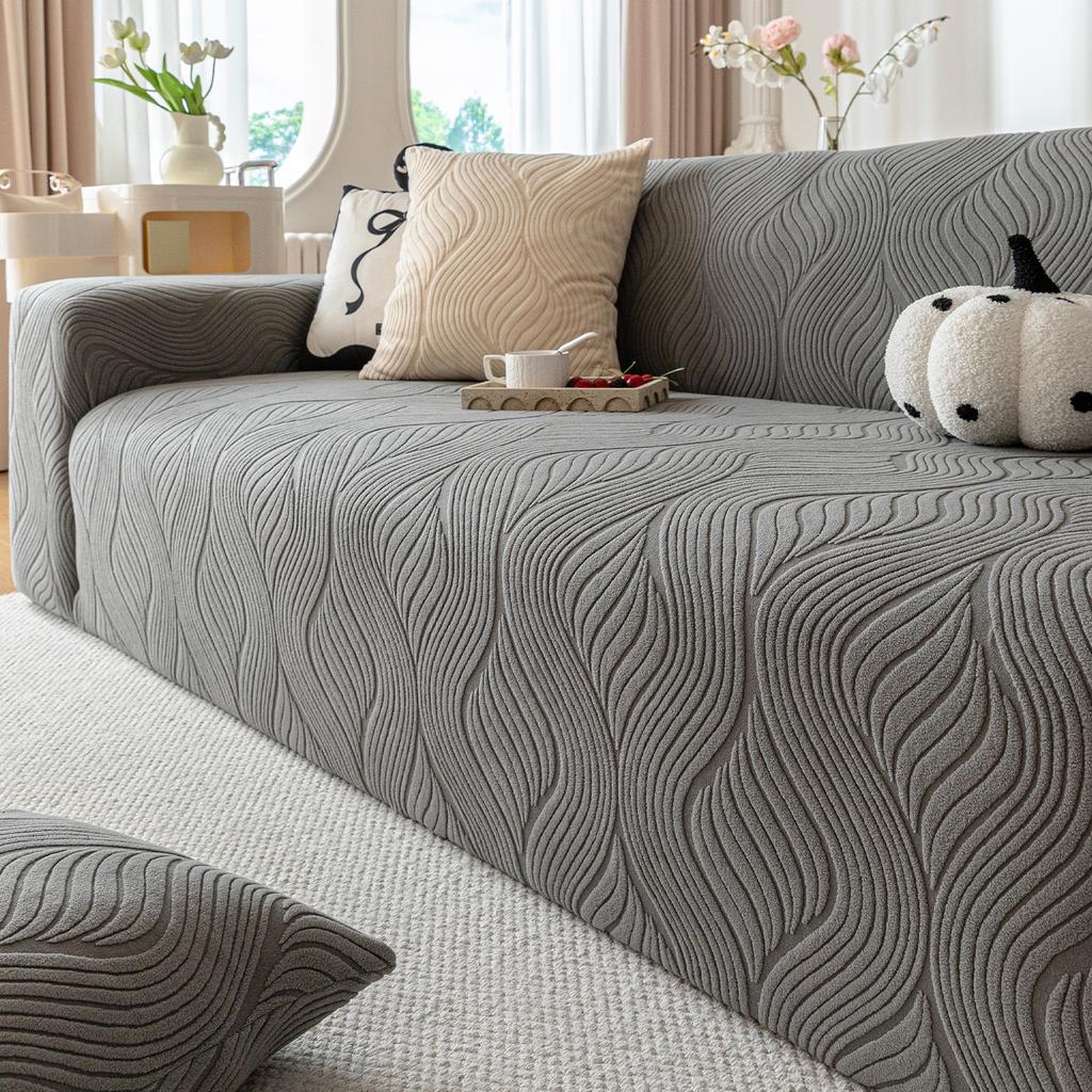 Simple Style Polar Fleece Sofa Cover New All Season Elastic Anti Slip All Inclusive Universal Cover