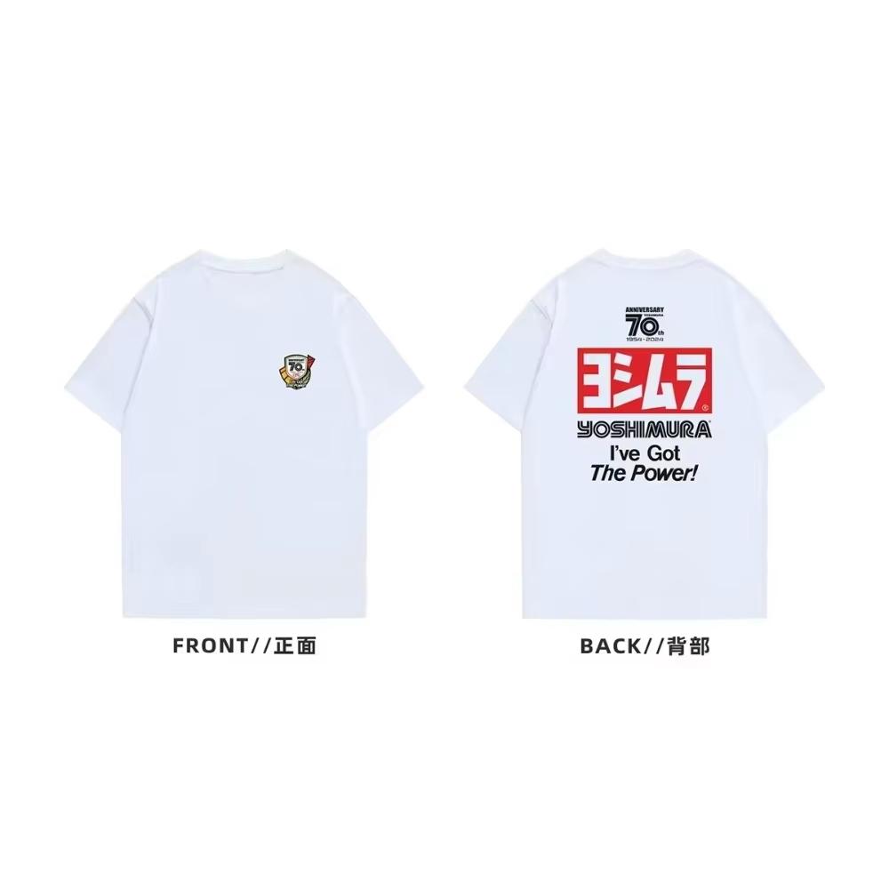 Yoshimura Exhaust 70th Motorcycle Modified Printed Tshirt Unisex Wounisex Short Sleeve Cotton Tshirt Unisexs Tshirts 2026 Summer New