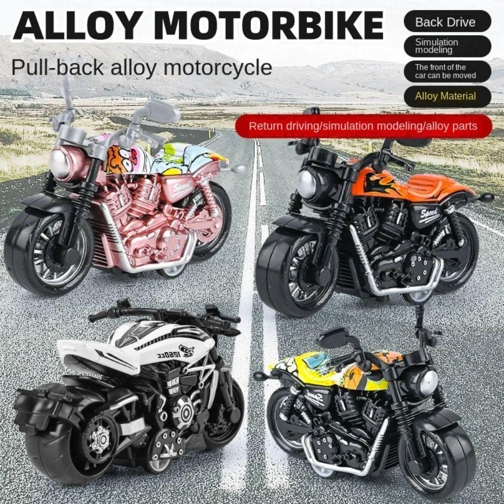Zinc Zinc Alloy Pullback Motorcycle Model Mini Motorbike Model Simulation Motorbike Children's Gift