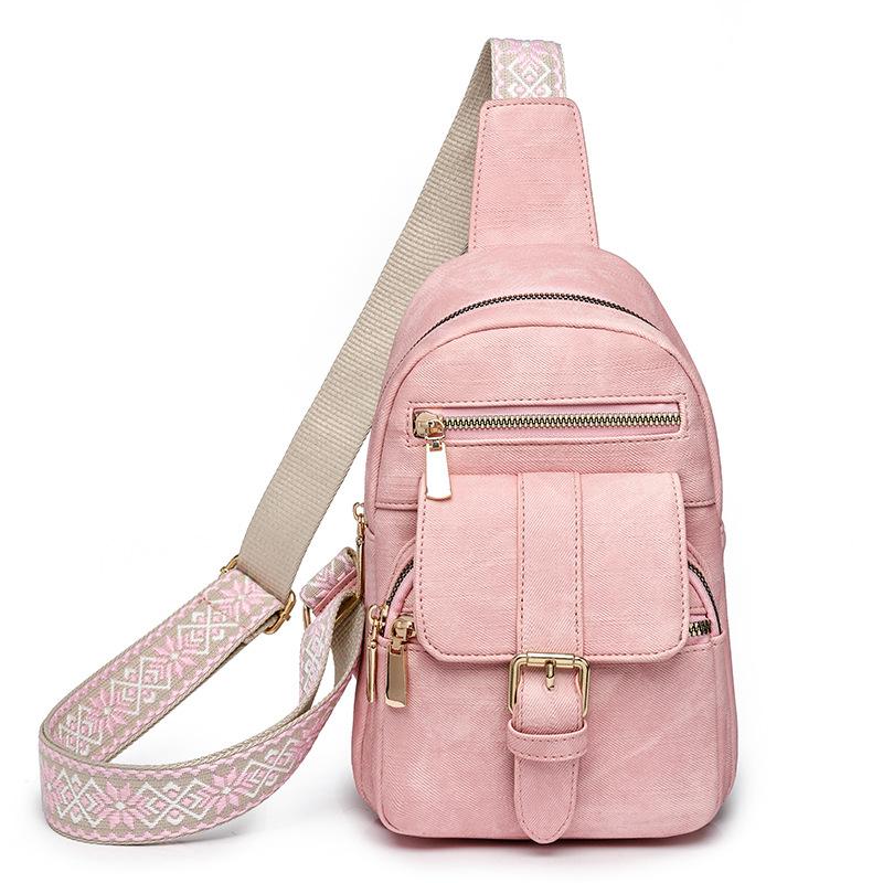 Нагрудная сумка Женская мягкая кожаная сумка через плечо Сумка на плечо