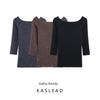Kaslead New Arrival Women's Fashion Style Fashion All-Match Basic Mid-Sleeve off-Shoulder T-shirt 1198462