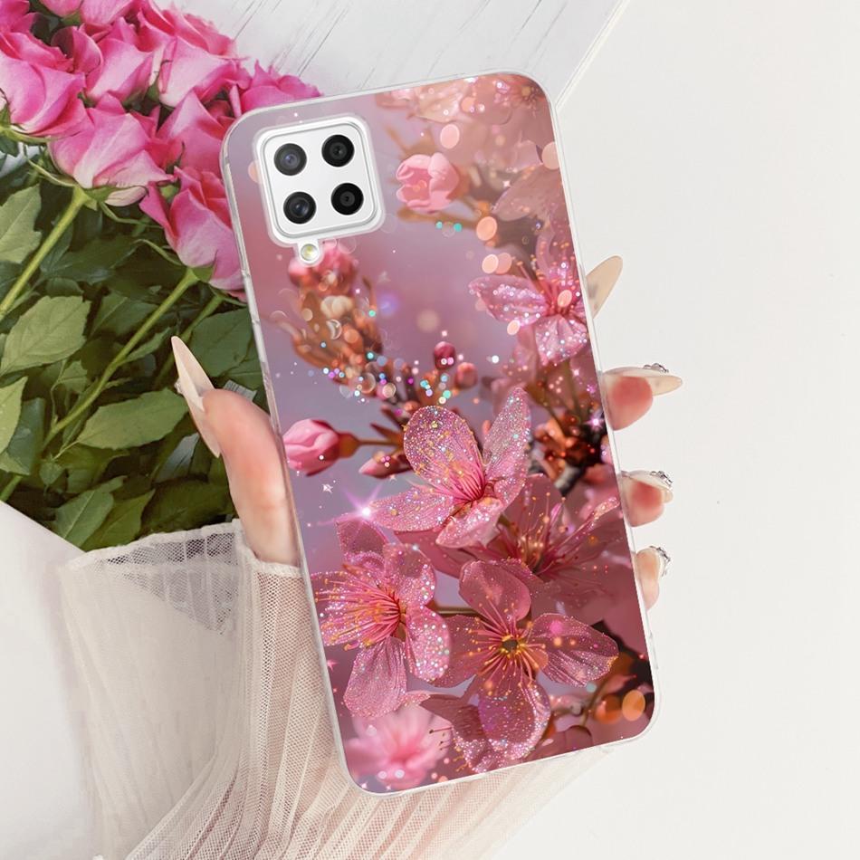 For Samsung Galaxy A22 4G A225F 5G A226B Cute Flower Butterfly Cat Painted Case For Samsung A22 Soft Silicone TPU Phone Cases