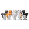 Funny Cat Figurine Spiritual Consolation PVC Vivid Appearance Toilet Series Cat Statue Party Supplies
